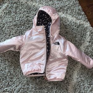 The North Face pink baby jacket reversible